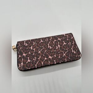 TRINA TURK Leopard Print Large Zip Around Wallet - Brand New in Box